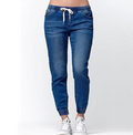 Trendy Women’s Drawstring Denim Lantern Pants