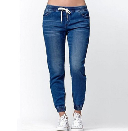 Trendy Women’s Drawstring Denim Lantern Pants