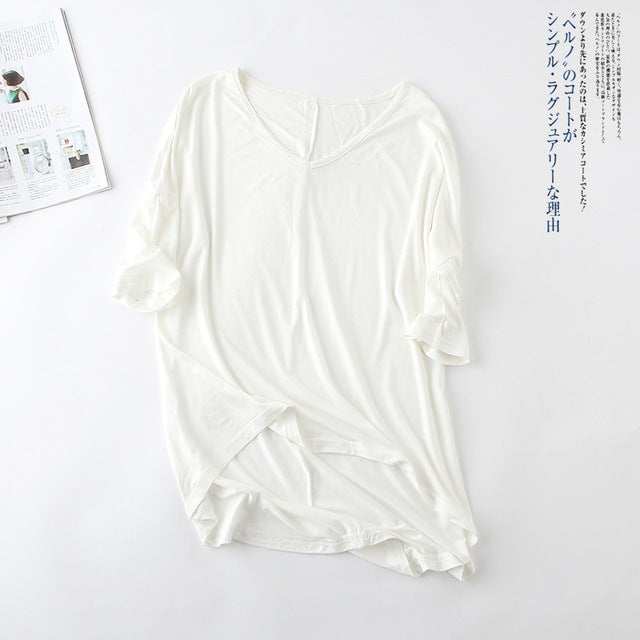 Casual Women's Solid Color Loose Basic T-Shirt