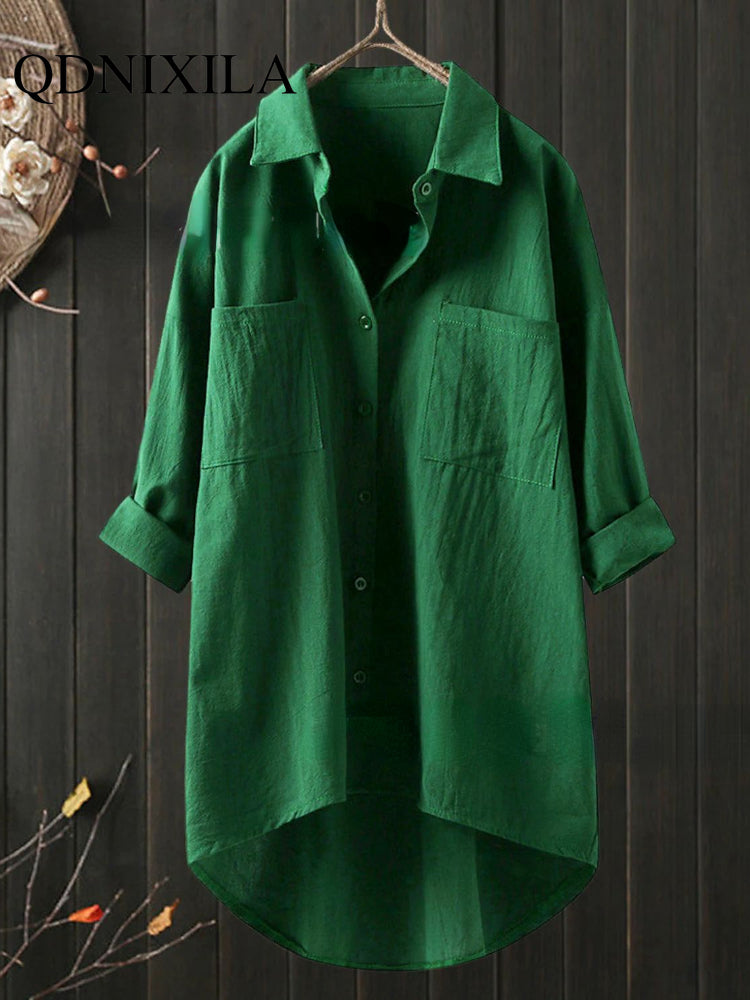 Casual Loose Cotton Linen Women's Shirt