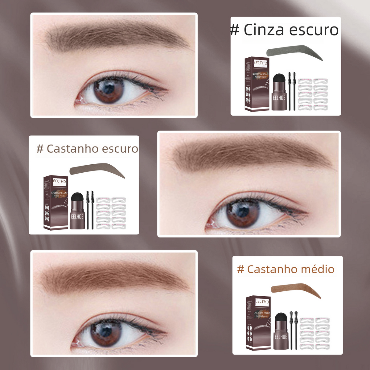 EELHOE Waterproof Eyebrow Stencil and Filling Powder
