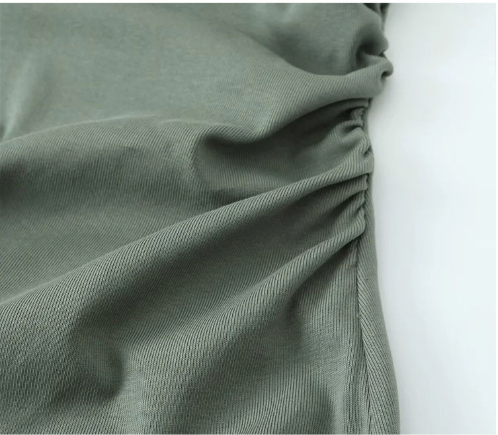 Autumn Women's Slim Fit Dress with Pleated Details