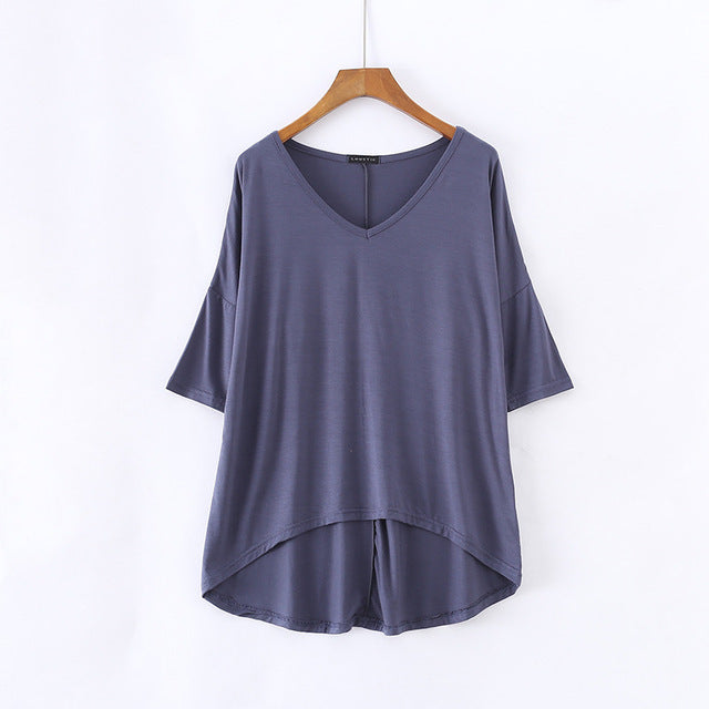Casual Women's Solid Color Loose Basic T-Shirt