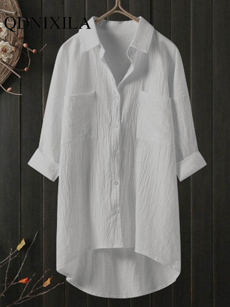 Casual Loose Cotton Linen Women's Shirt