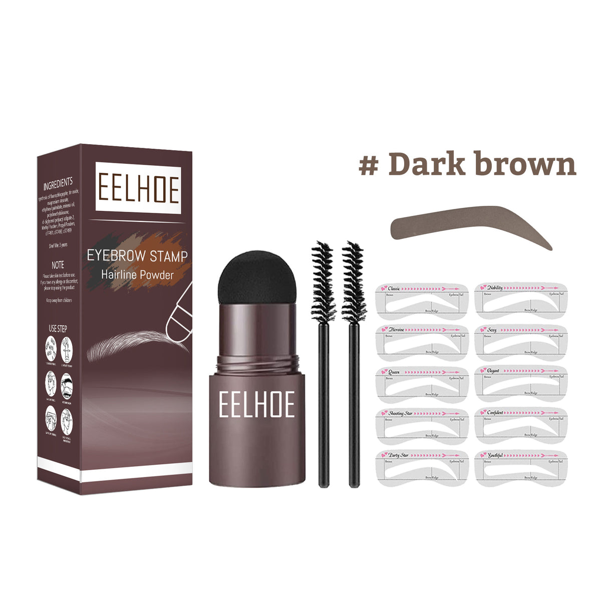 EELHOE Waterproof Eyebrow Stencil and Filling Powder
