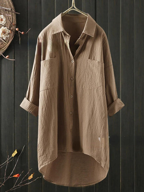 Casual Loose Cotton Linen Women's Shirt