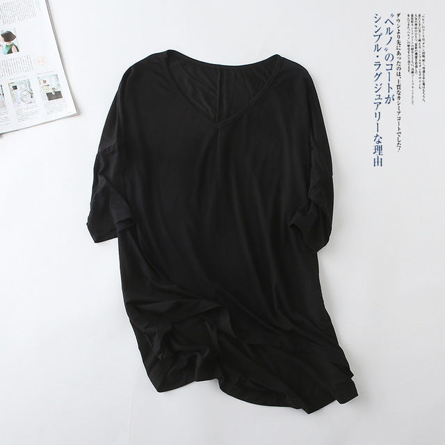 Casual Women's Solid Color Loose Basic T-Shirt