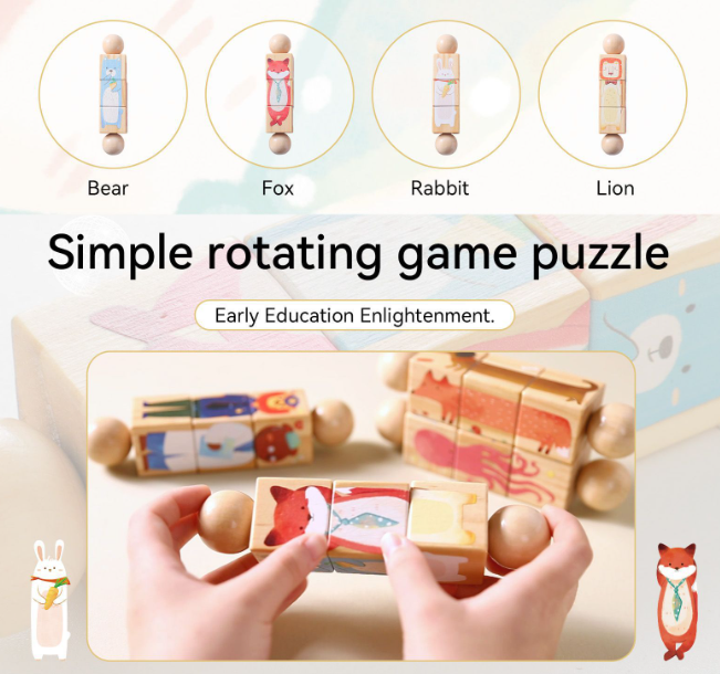 Kids' Handheld Wooden Animal Puzzle