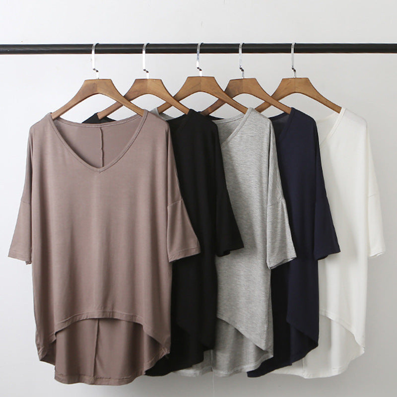 Casual Women's Solid Color Loose Basic T-Shirt