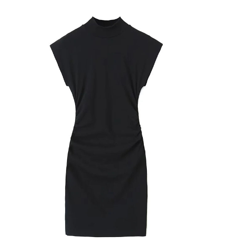 Autumn Women's Slim Fit Dress with Pleated Details