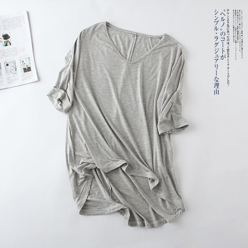 Casual Women's Solid Color Loose Basic T-Shirt