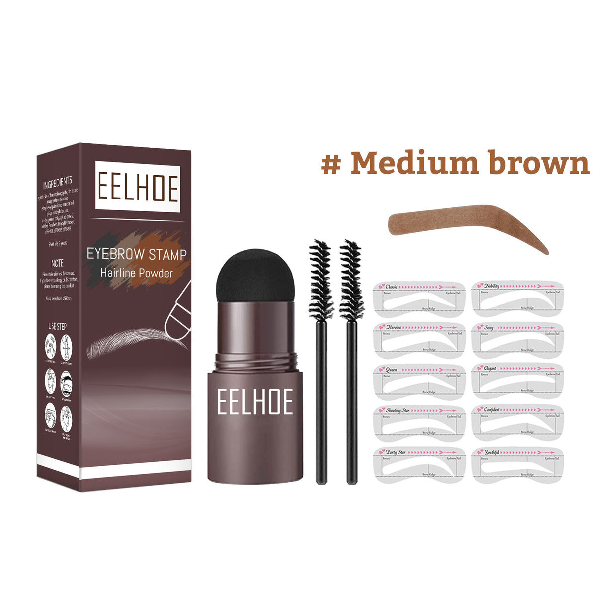 EELHOE Waterproof Eyebrow Stencil and Filling Powder