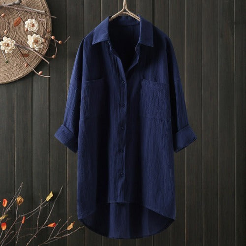 Casual Loose Cotton Linen Women's Shirt