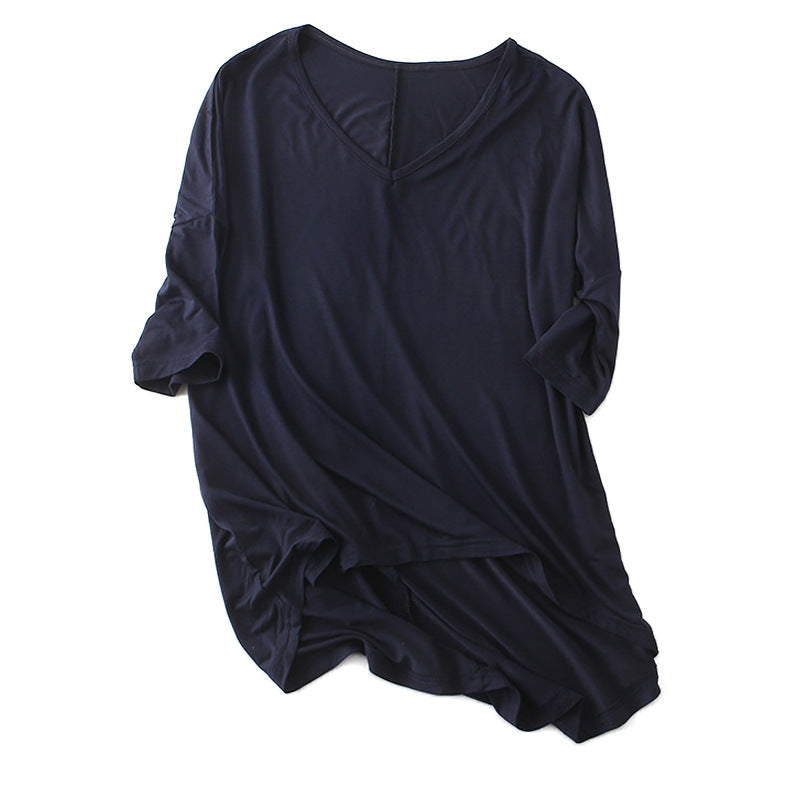 Casual Women's Solid Color Loose Basic T-Shirt