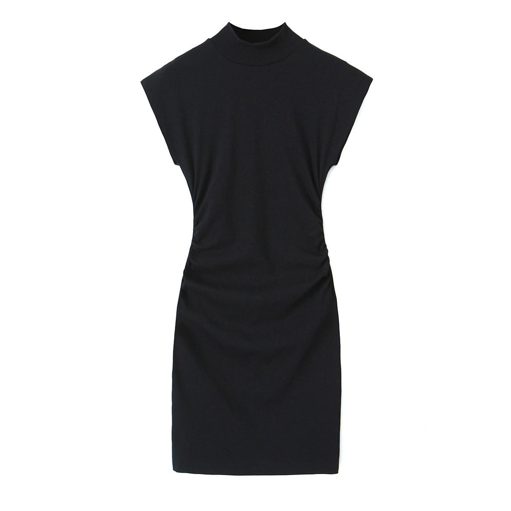 Autumn Women's Slim Fit Dress with Pleated Details