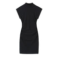 Autumn Women's Slim Fit Dress with Pleated Details