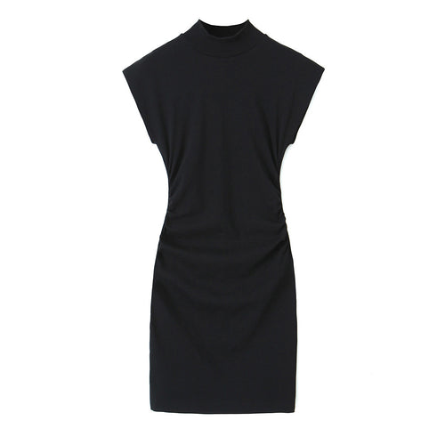 Autumn Women's Slim Fit Dress with Pleated Details