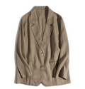 Casual Women's Cotton Linen Trench Coat with Pockets